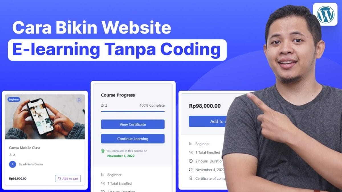Cara membuat website kursus online
