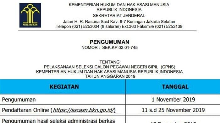 Cpns kemenkumham pendaftaran benar jadwal berikut seleksi Cpns kemenkumham pendaftaran benar jadwal berikut seleksi
